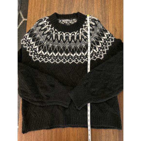 NWOT Wit & Wisdom Fair Isle Pointelle Sweater in Black and White size Large. - Picture 7 of 7